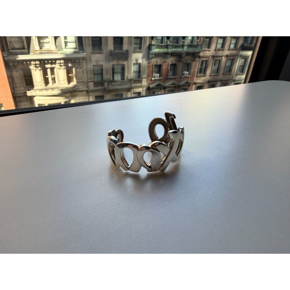 Tiffany & Co. Paloma Picasso Sterling Silver "Graffiti Love" Cuff Bracelet